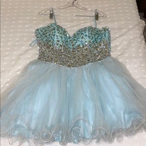 Blue rhinestone prom/ homecoming/party dress